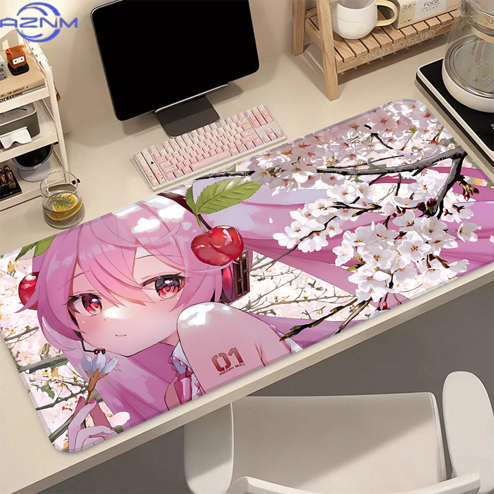 Pc Gaming Hatsune Miku - H-Hatsune M-Miku Pembe Sakura Kawaii Büyük