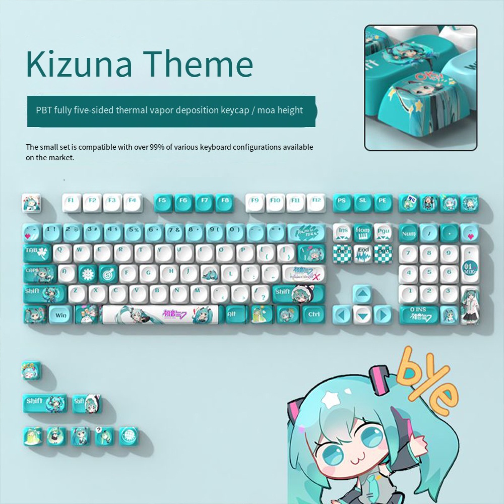 Pc Gaming Hatsune Miku - Hatsune Miku Pbt Termal Süblimasyon Klavye